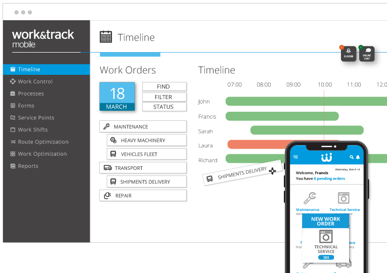 screenshot of Work&Track Mobile